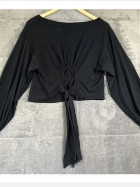 We The Free Black Long Sleeve With Tie Back Details Like New No Flaws